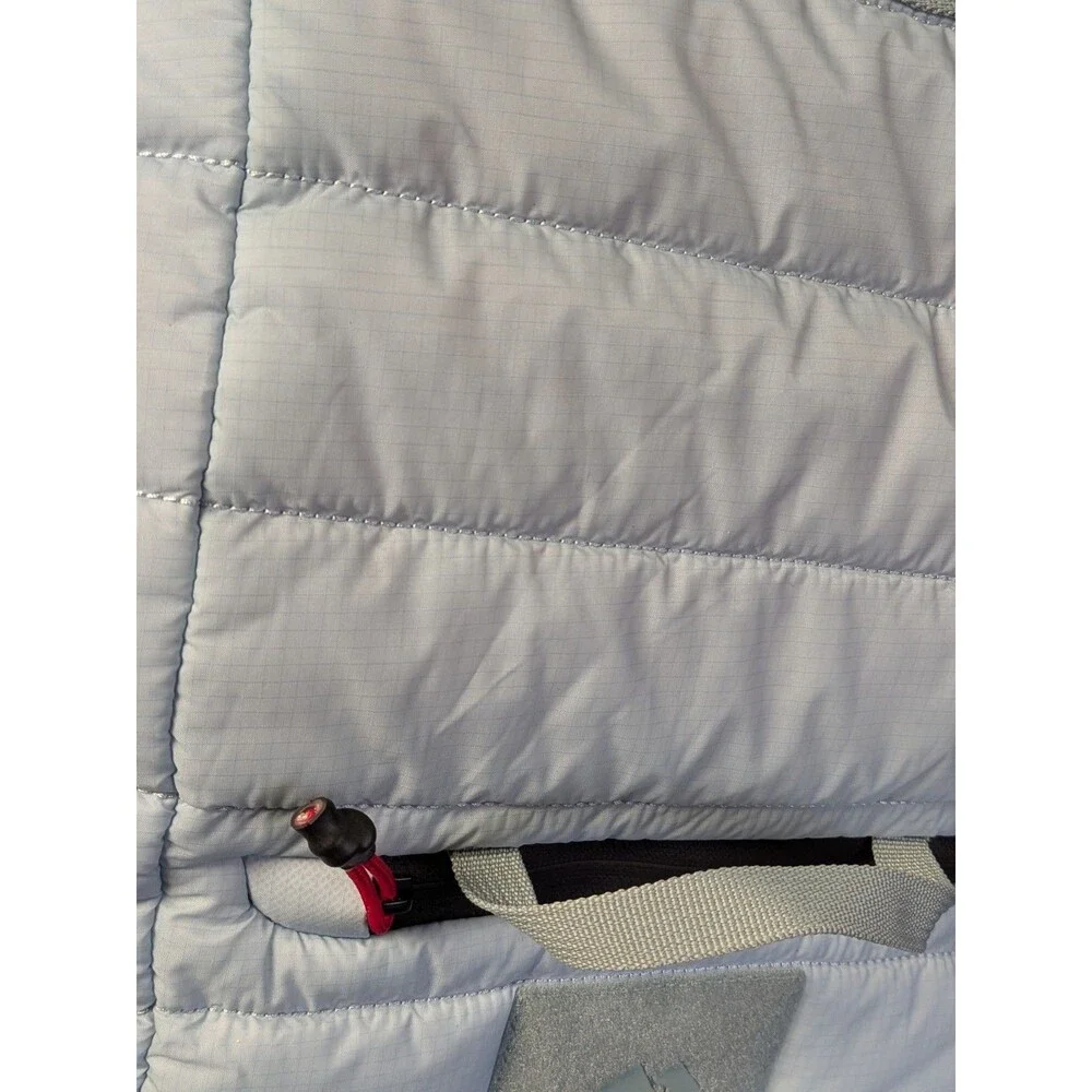 Monti Coolers Puffer Backpack Insulated Cooler Bag Light Blue Grey Quilted